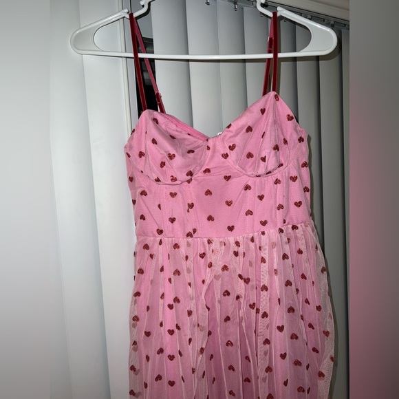 Betsey Johnson Valentines Heart Print Pink Dress - Picture 7 of 12
